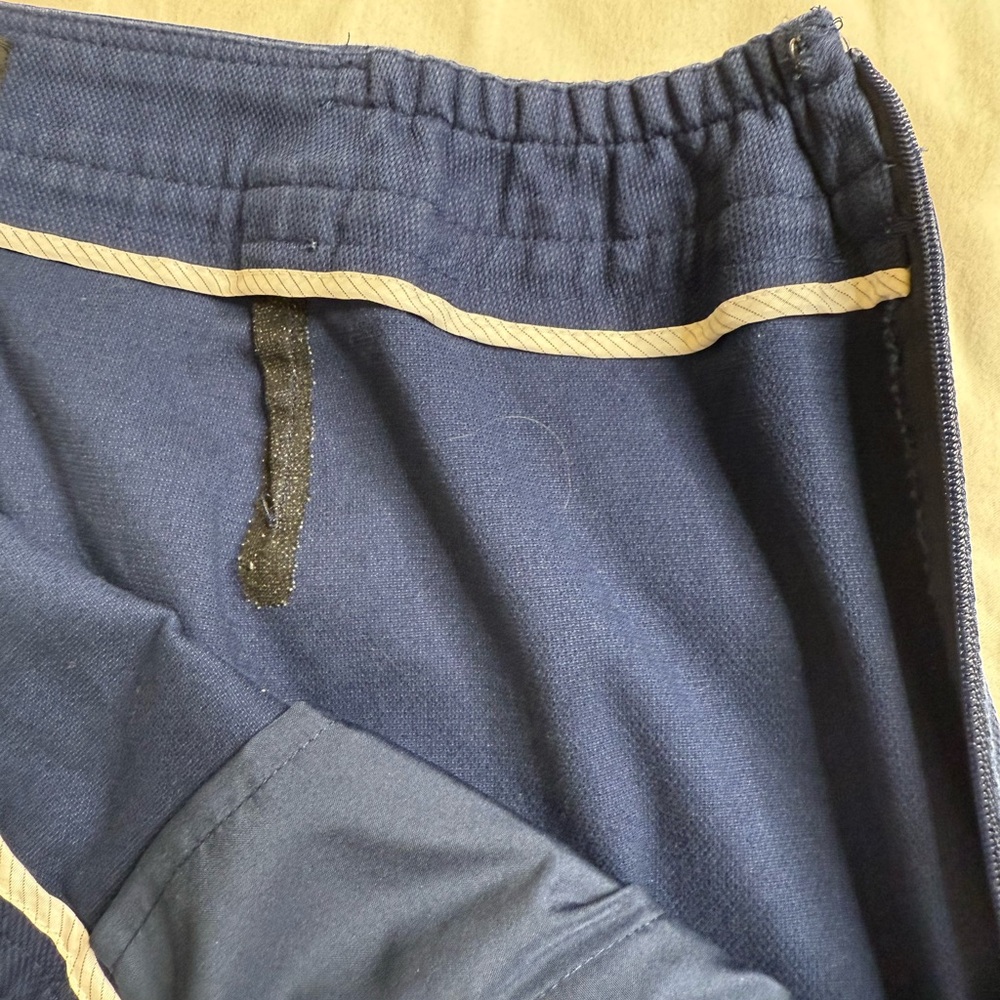 Talbots 14WP Navy Stretch Cotton Denim Skirt | Classic Fit Straight Knee Length - Picture 8 of 13
